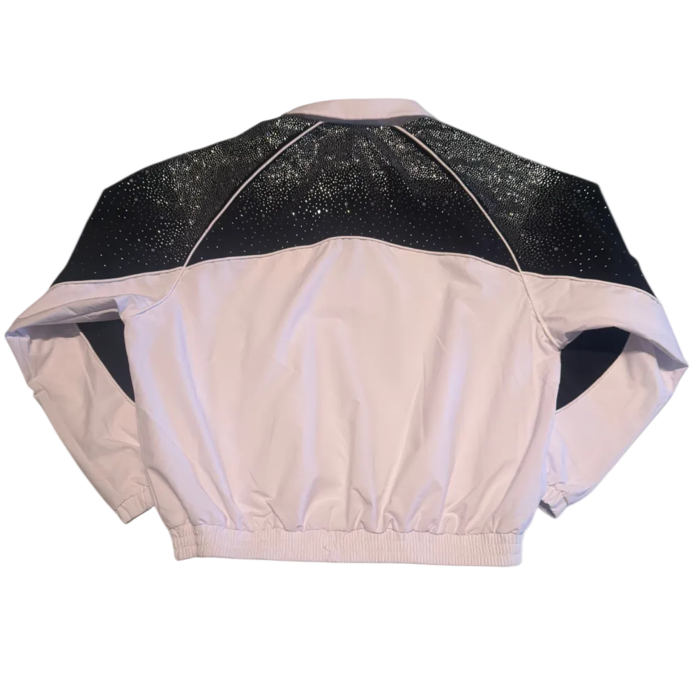 Kindred Track Suit Rhinestone Nylon Zip Up White KD2236T