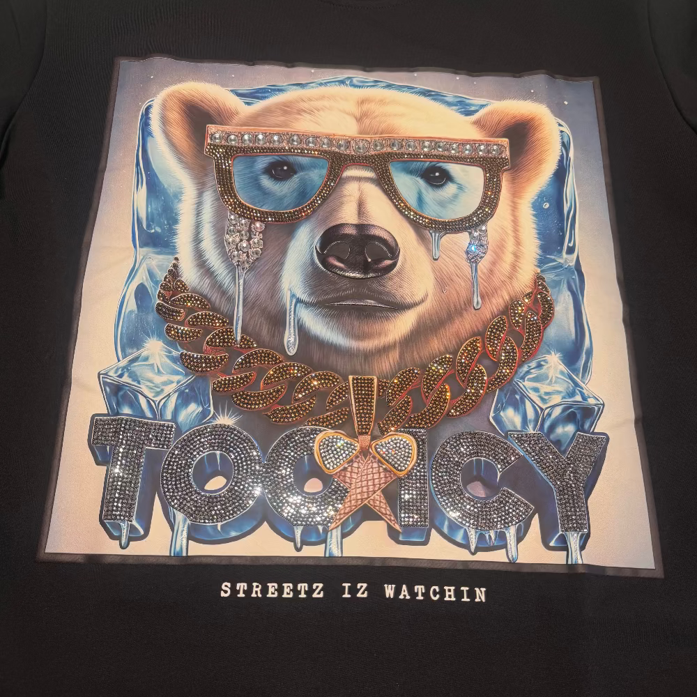 Streetz Iz Watchin Too Icy Bear T-Shirt Black Style 1039