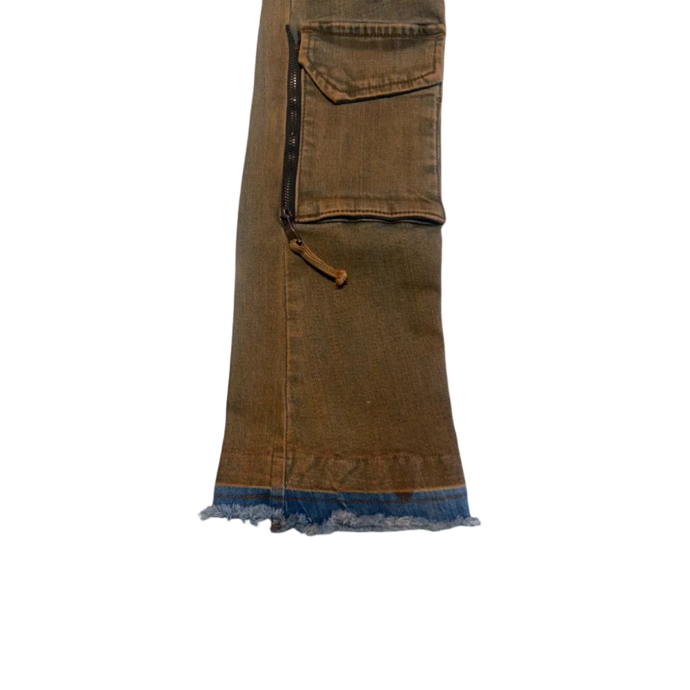 Vicious Denim Cargo Stack Jeans Mud Style VC624