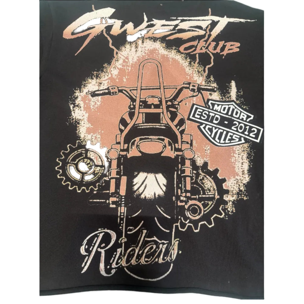 GWEST Urban Genesis Men's 3/4 Crop Tee Style Black STJMCTDS9357