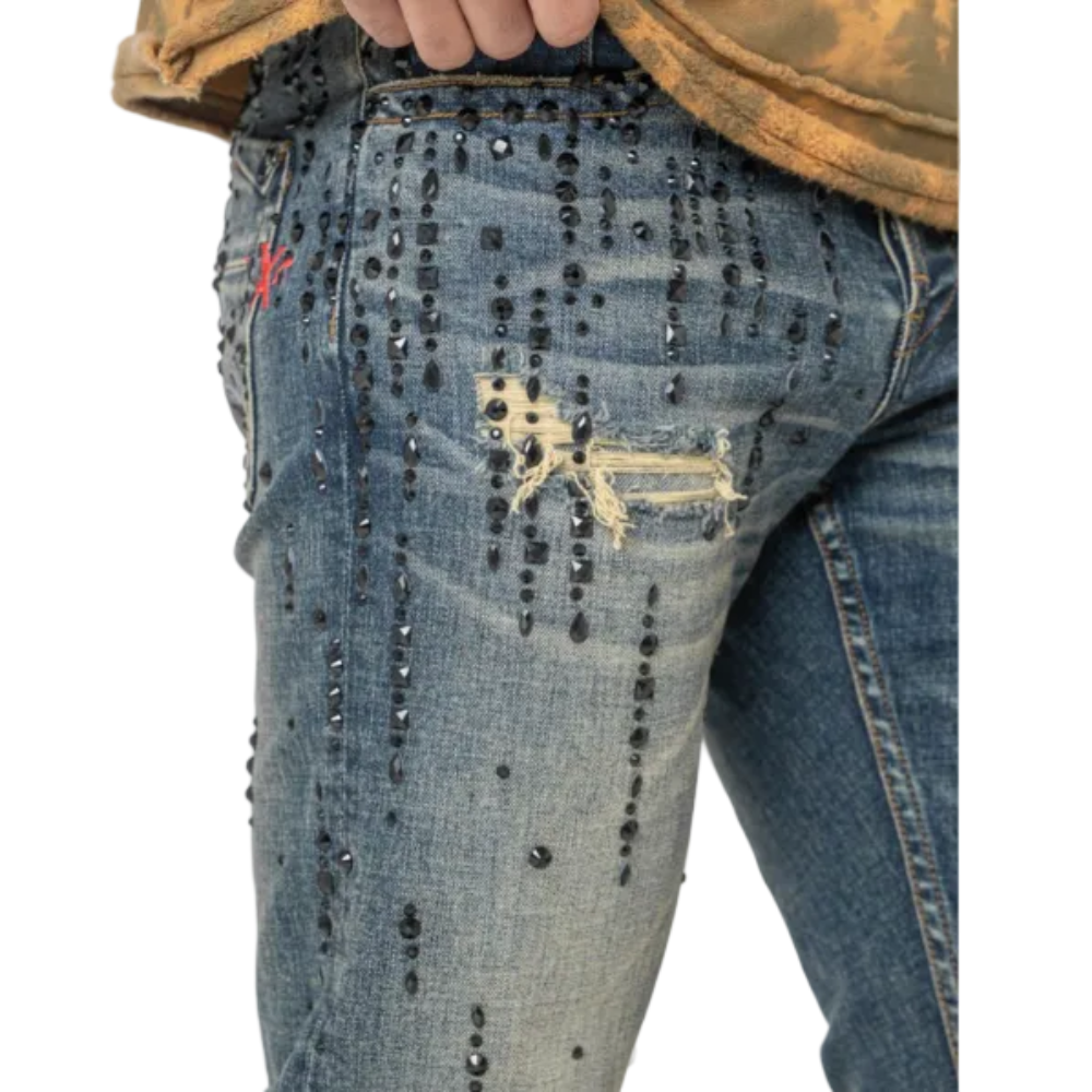 Smugglers Moon Jeans w Black Stones Indigo Style SM-WB-5682