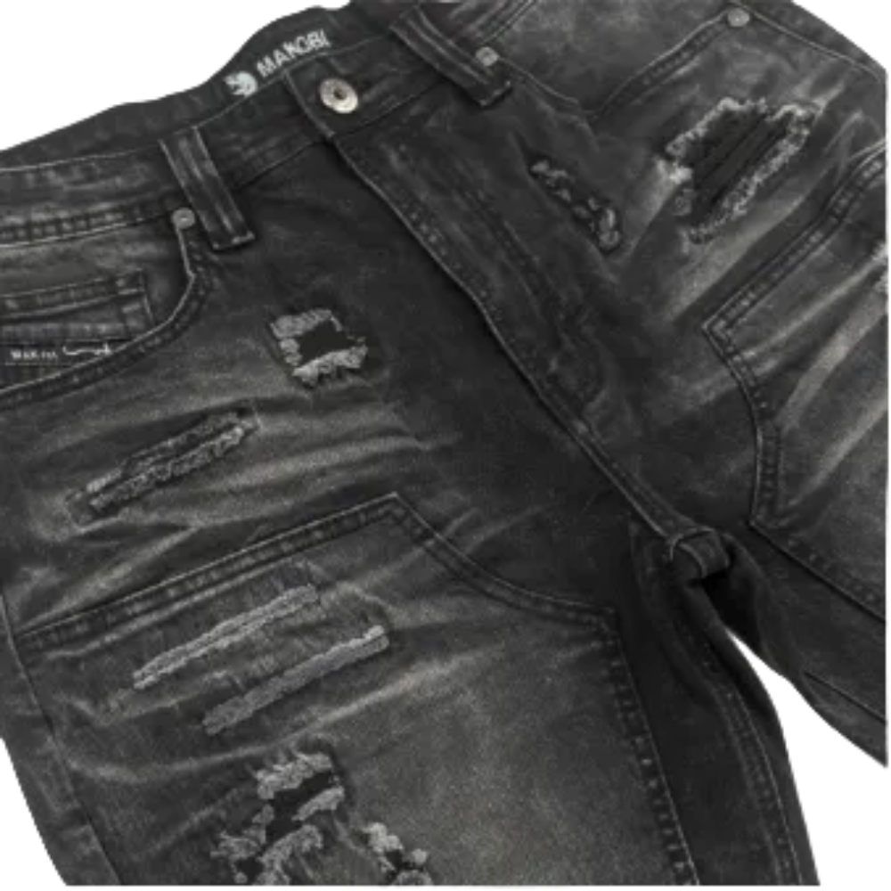 Makobi Prego Denim Shorts Black Wash Style M904