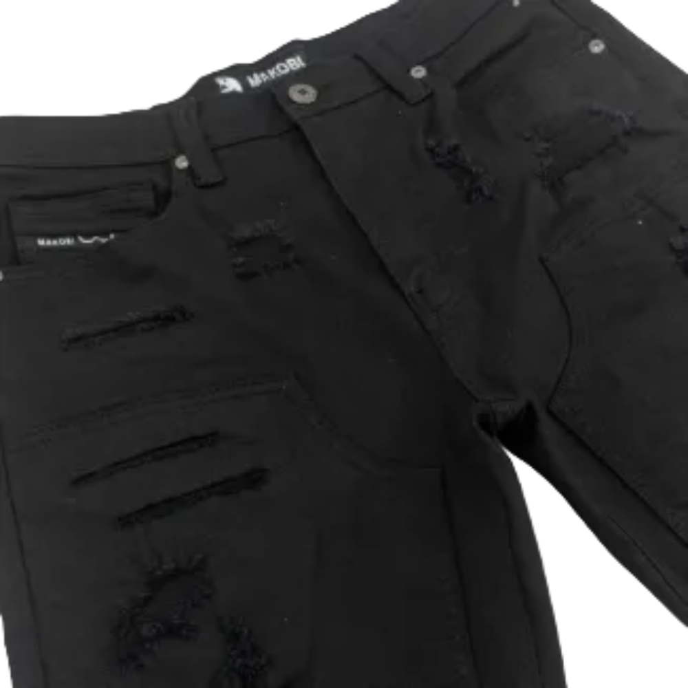 Makobi Prego Denim Shorts Jet Black Style M904