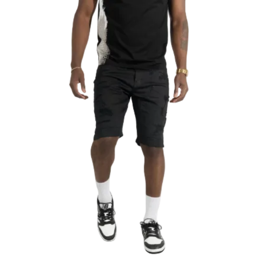Makobi Prego Denim Shorts Jet Black Style M904