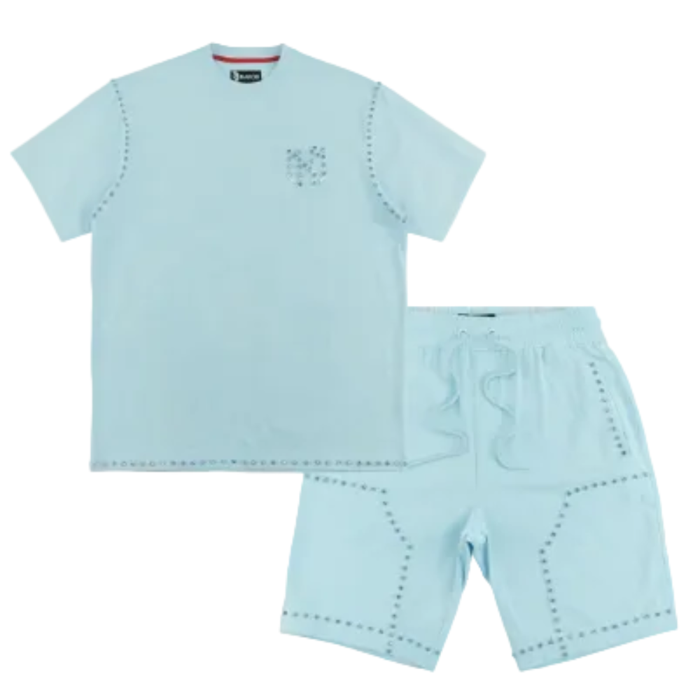 Makobi Prada Jersey Short Set Light Blue Style M183