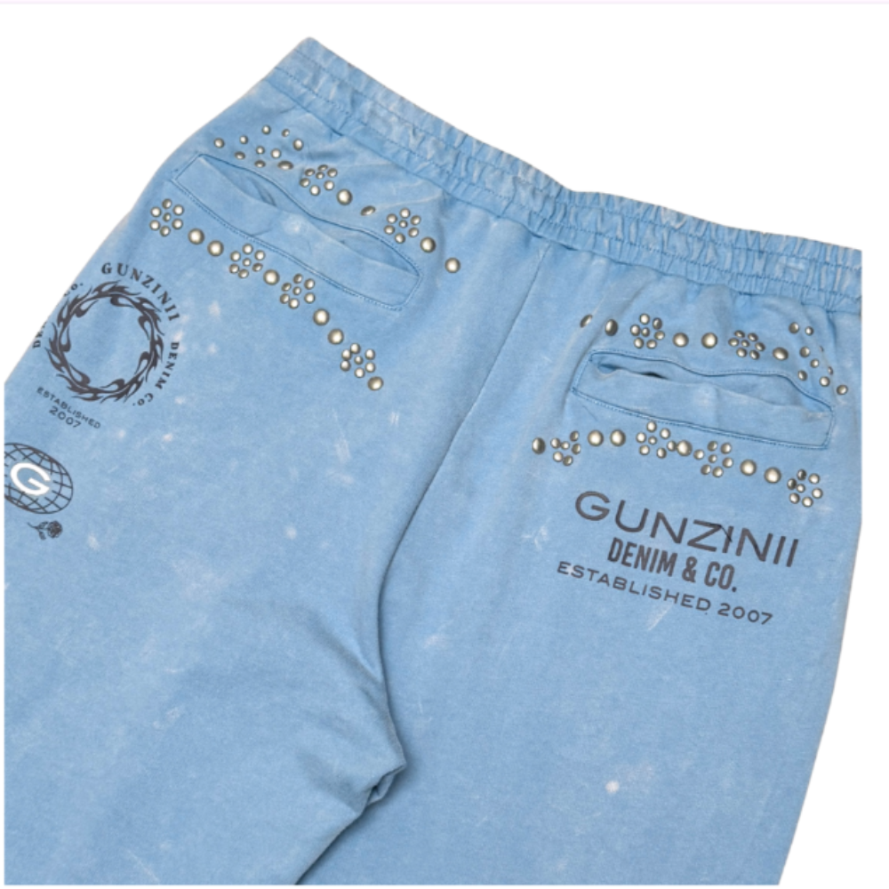 GUNZINII Short Sleeve Jogger Set Dusty Blue Style GZ749/GZ750DBL