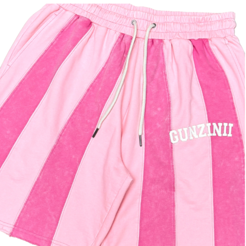 Gunzinii Strip Work Short Set Pink Style GZ1048/GZ1049