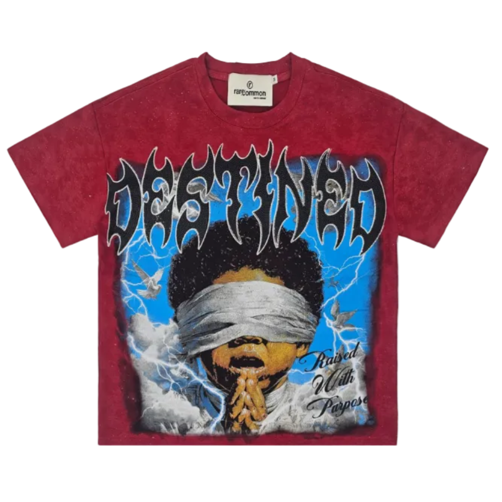 Rare Common Destined Prayers T-Shirt Red Style RCTS-5037