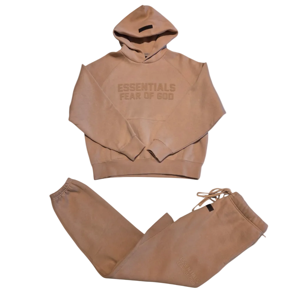 ESSENTIALS Hoodie Sweatsuit Tan