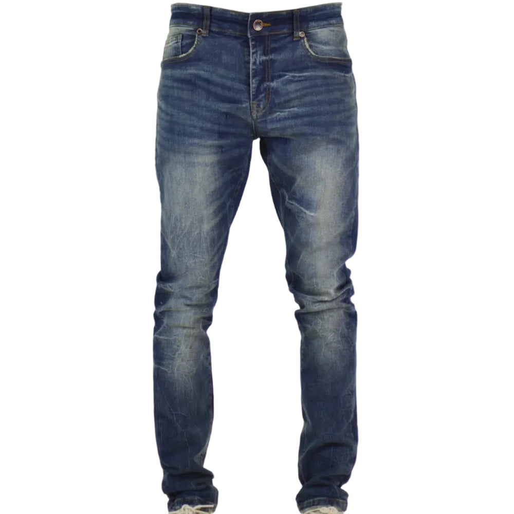 Blue jeans on a white background with '3423 - Vintage' text.