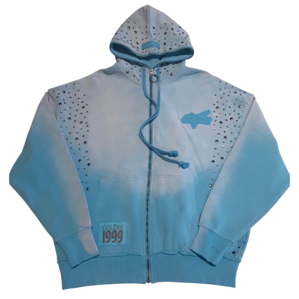 Hudson Stacked Rhinestone "Colere" Sweatsuit Blue Style 637