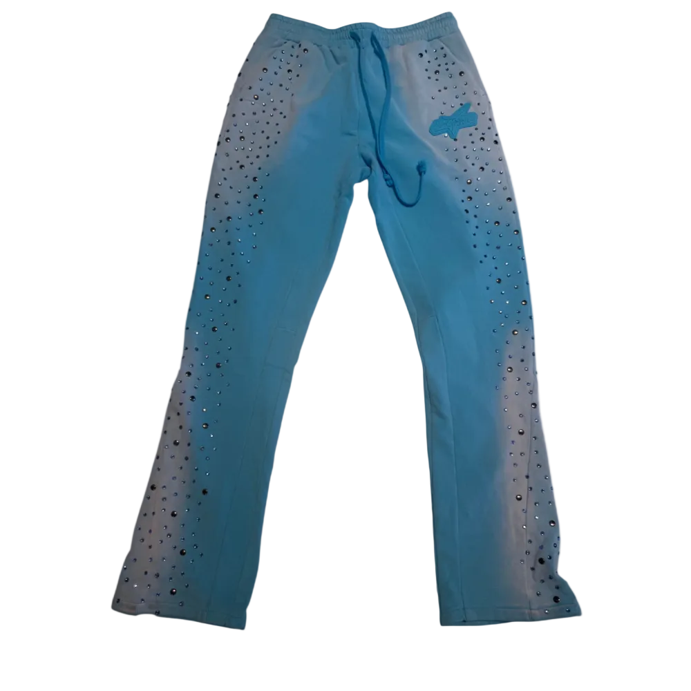 Hudson Stacked Rhinestone "Colere" Sweatsuit Blue Style 637