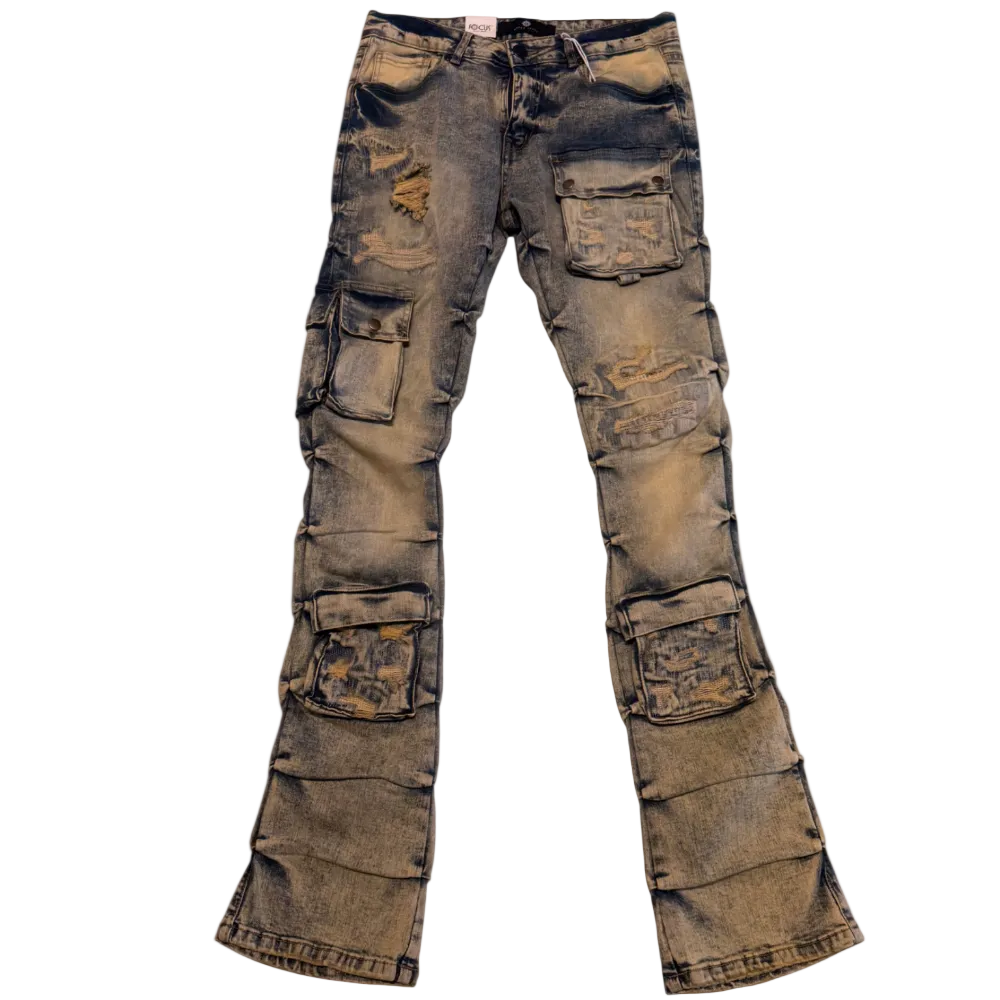 Focus Cargo Stacked Jeans Vintage Style 5226