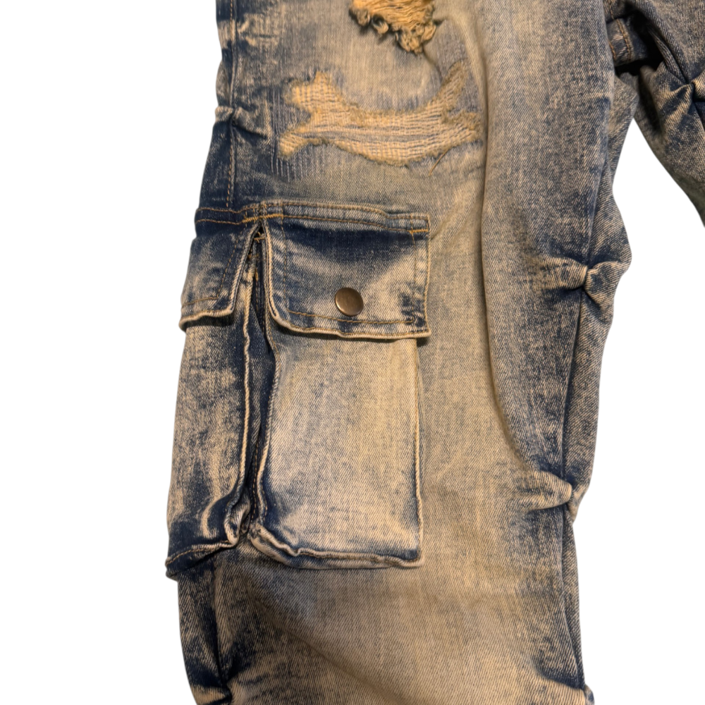 Focus Cargo Stacked Jeans Vintage Style 5226
