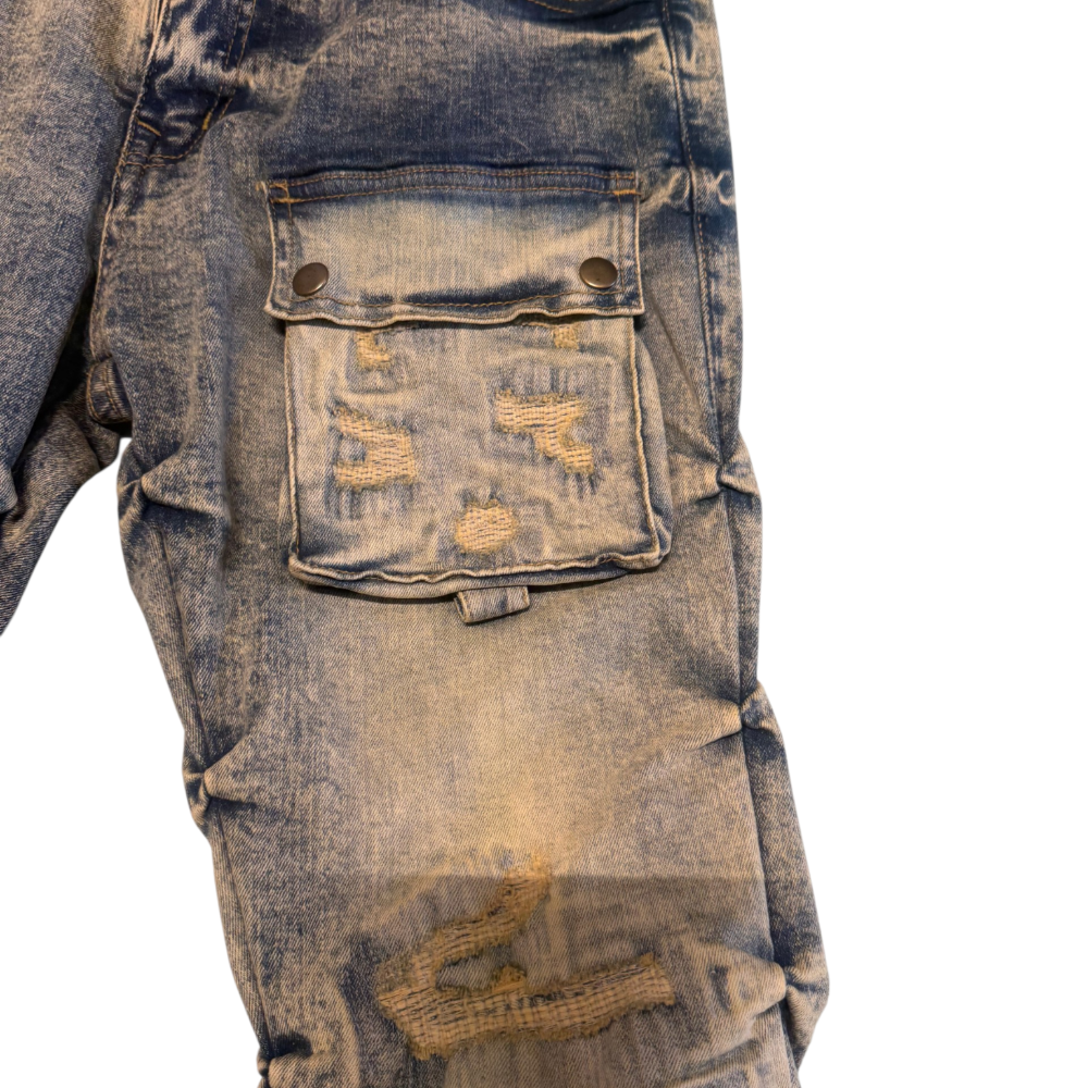 Focus Cargo Stacked Jeans Vintage Style 5226