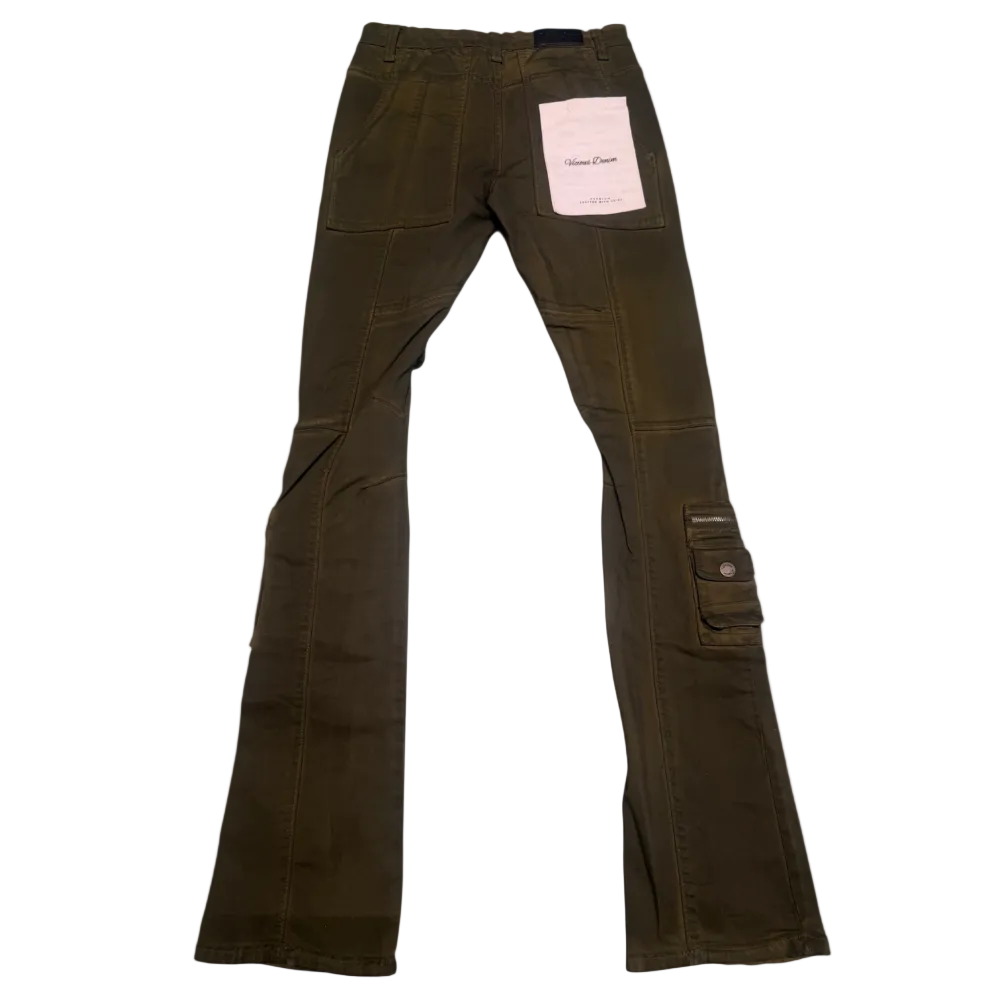 Vicious Denim Avocado Green Stacked Style VC634