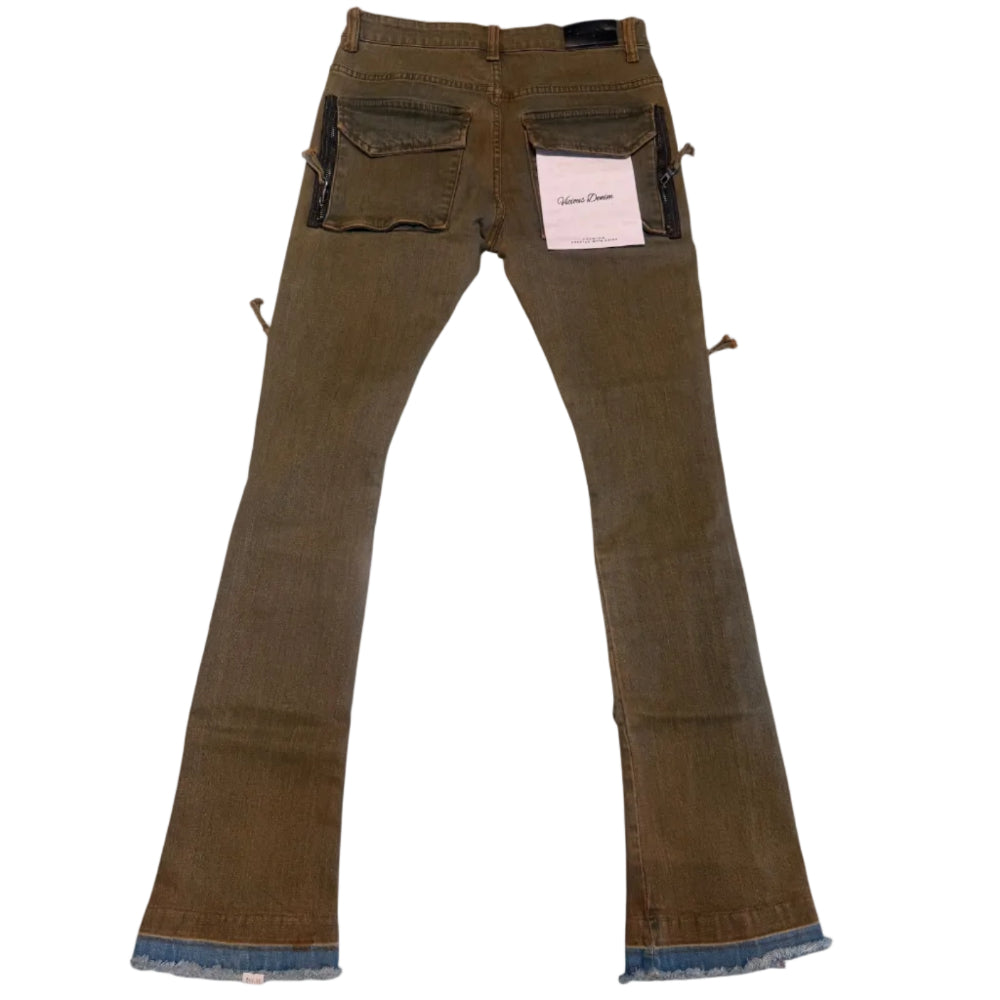 Vicious Denim Cargo Stack Jeans Mud Style VC624