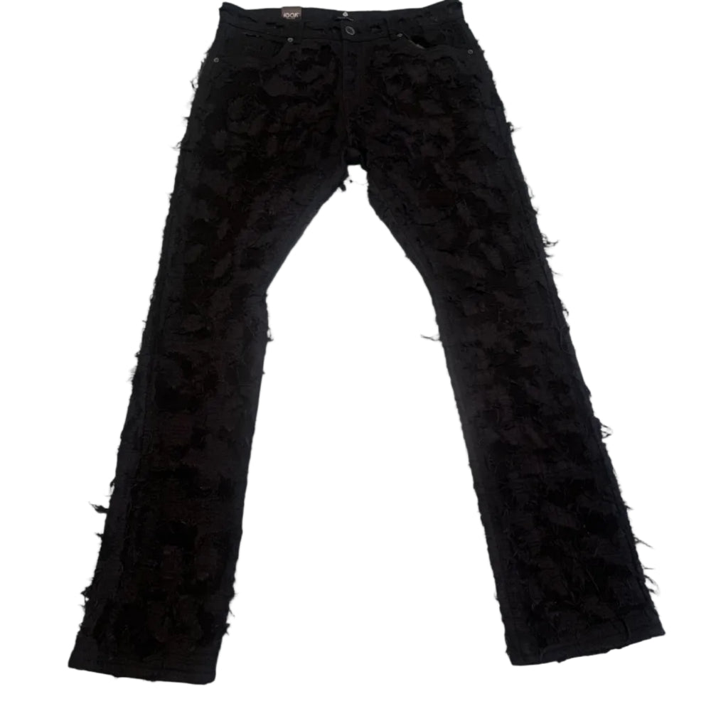 Focus Shredded Stacked Jeans Black Style 5280