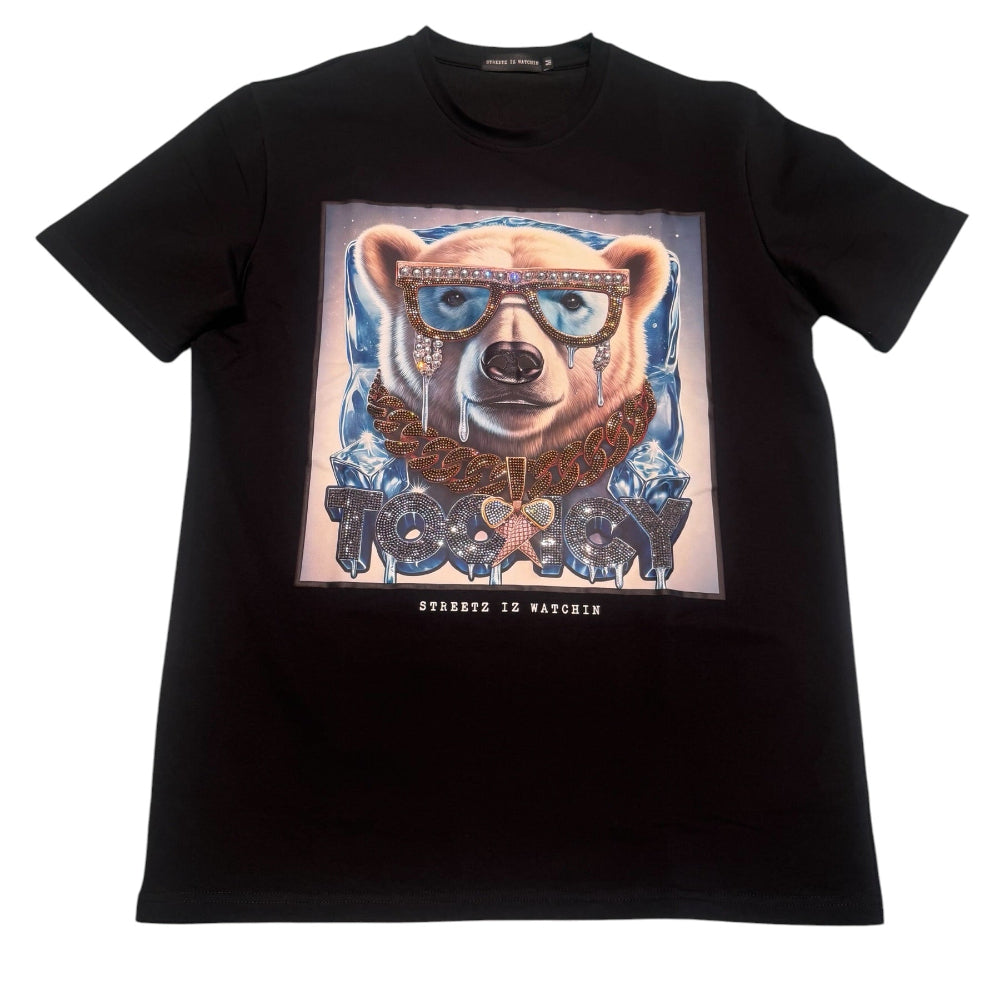 Streetz Iz Watchin Too Icy Bear T-Shirt Black Style 1039