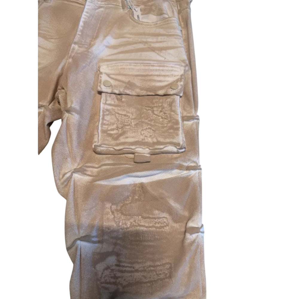 Focus Cargo Stacked Jeans Sand Style 5226