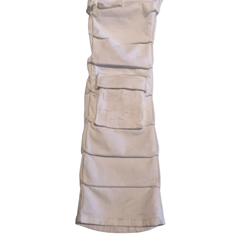 Focus Stacked Cargo Jeans White Style 5226