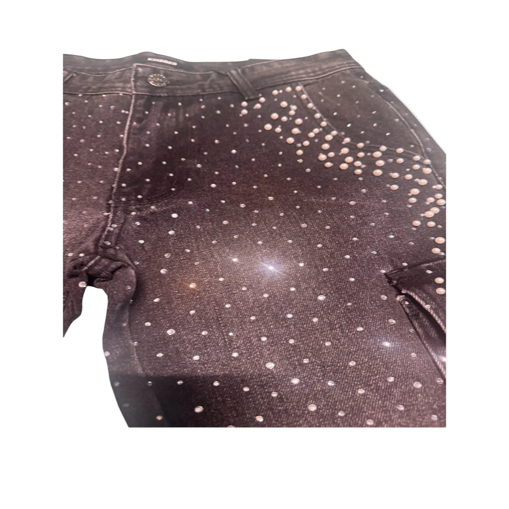 Kindred Rhinestones and Pearls Cargo Shorts Black Style KD2245S