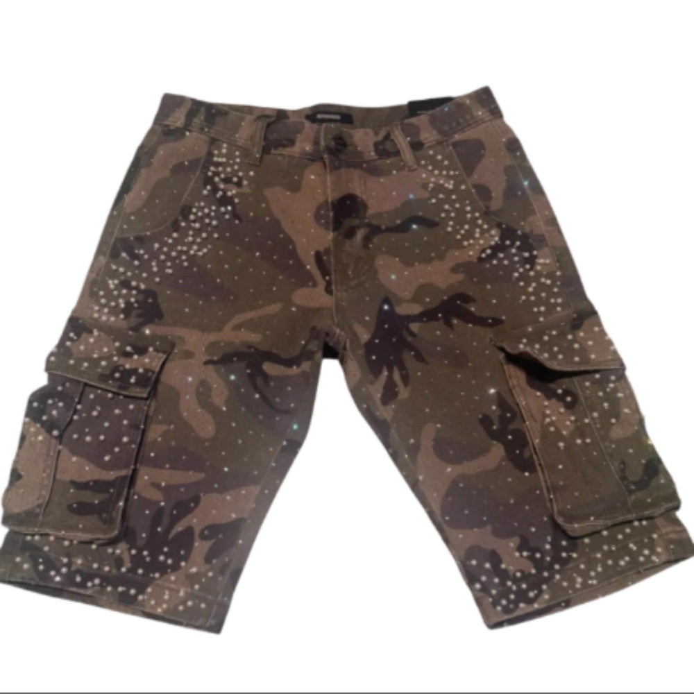 Kindred Rhinestones and Pearls Cargo Shorts Camo Style KD2245S