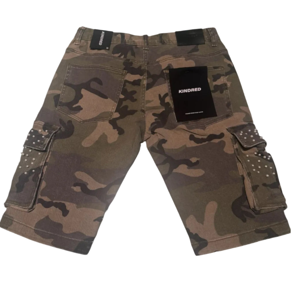 Kindred Rhinestones and Pearls Cargo Shorts Camo Style KD2245S