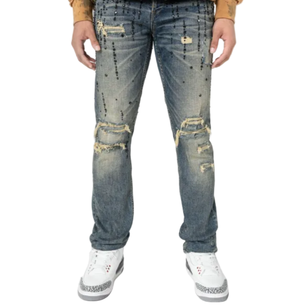 Smugglers Moon Jeans w Black Stones Indigo Style SM-WB-5682