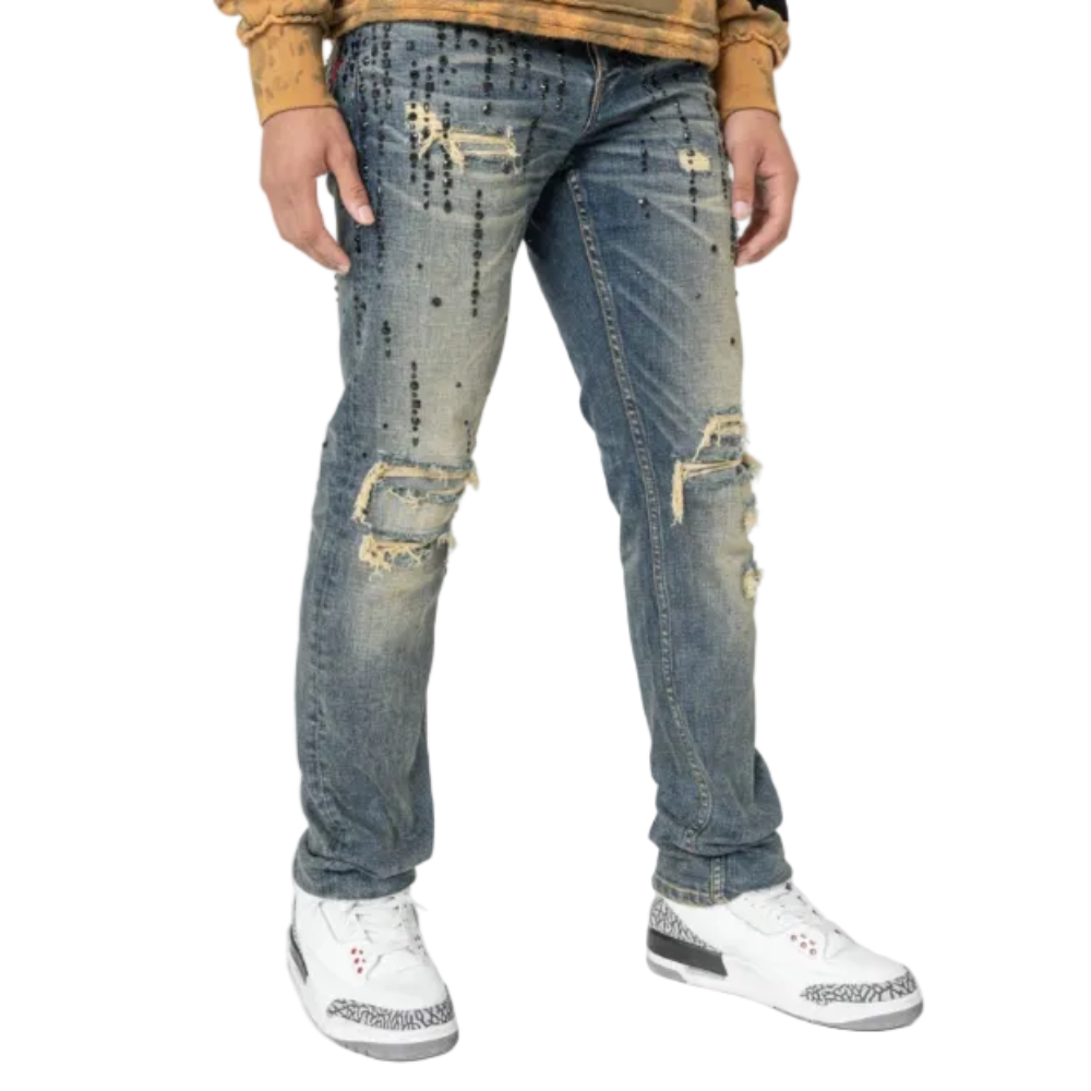 Smugglers Moon Jeans w Black Stones Indigo Style SM-WB-5682