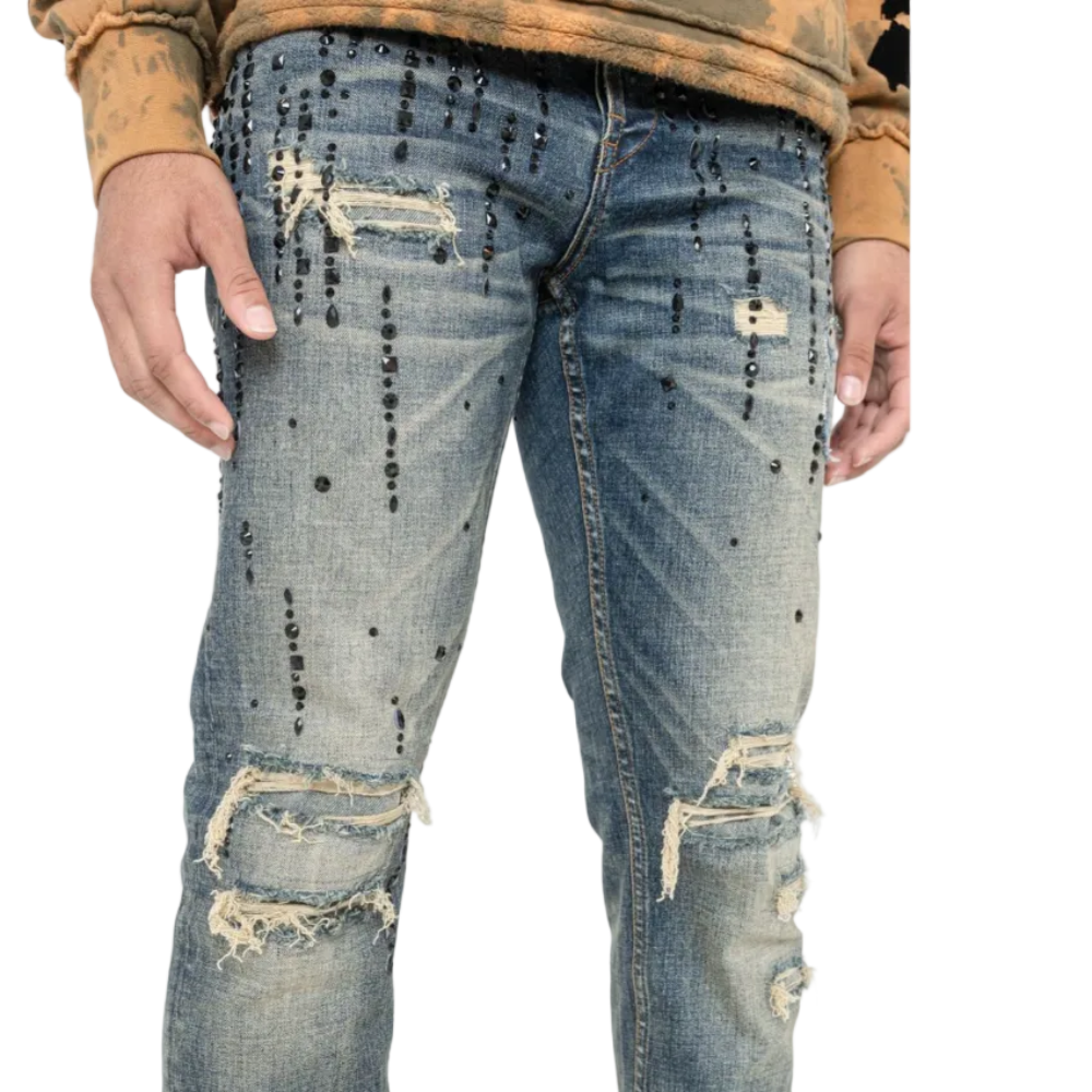 Smugglers Moon Jeans w Black Stones Indigo Style SM-WB-5682