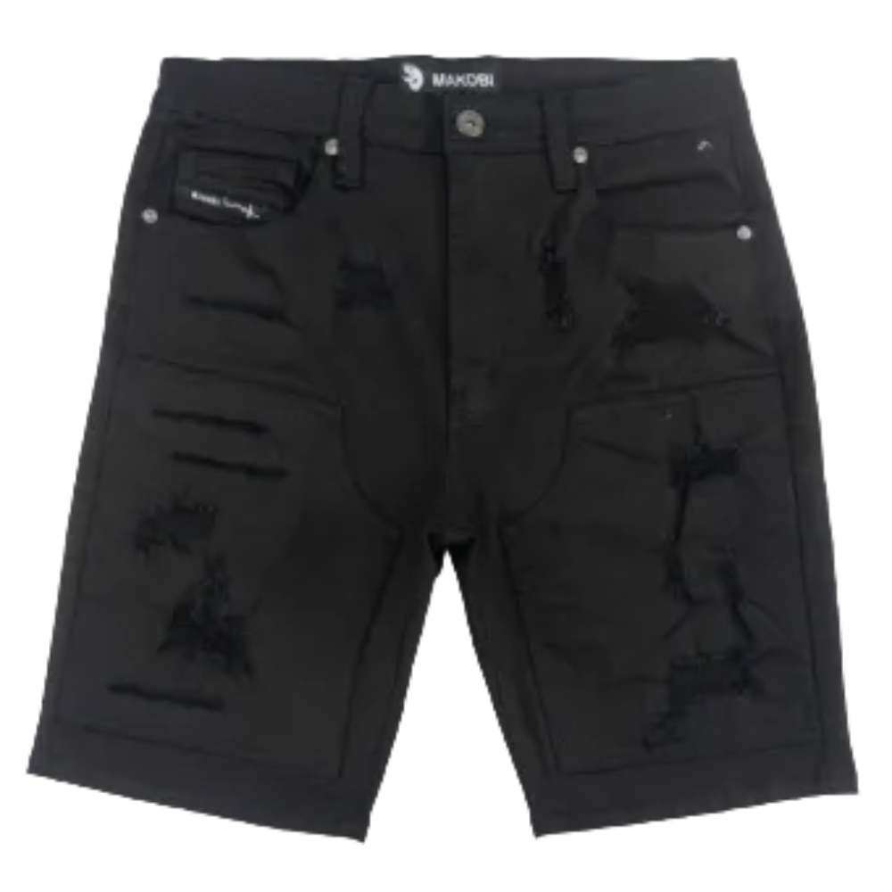 Makobi Prego Denim Shorts Jet Black Style M904