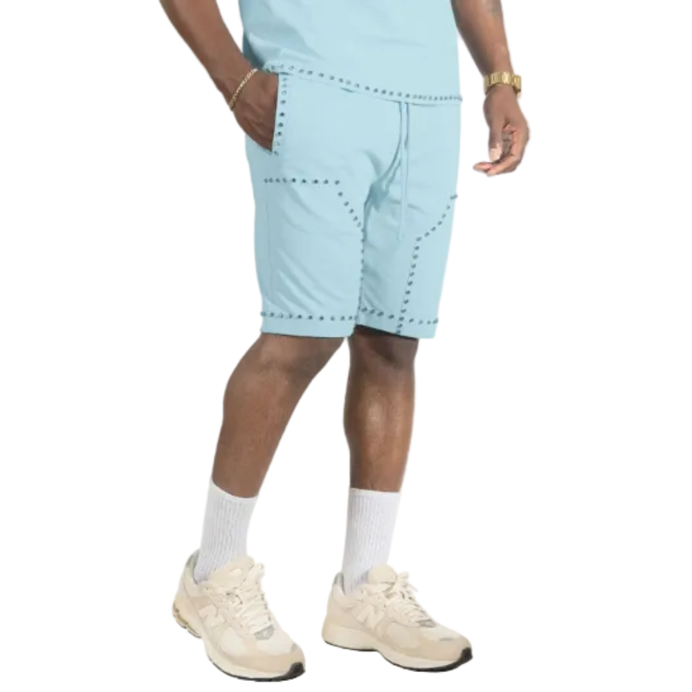 Makobi Prada Jersey Short Set Light Blue Style M183