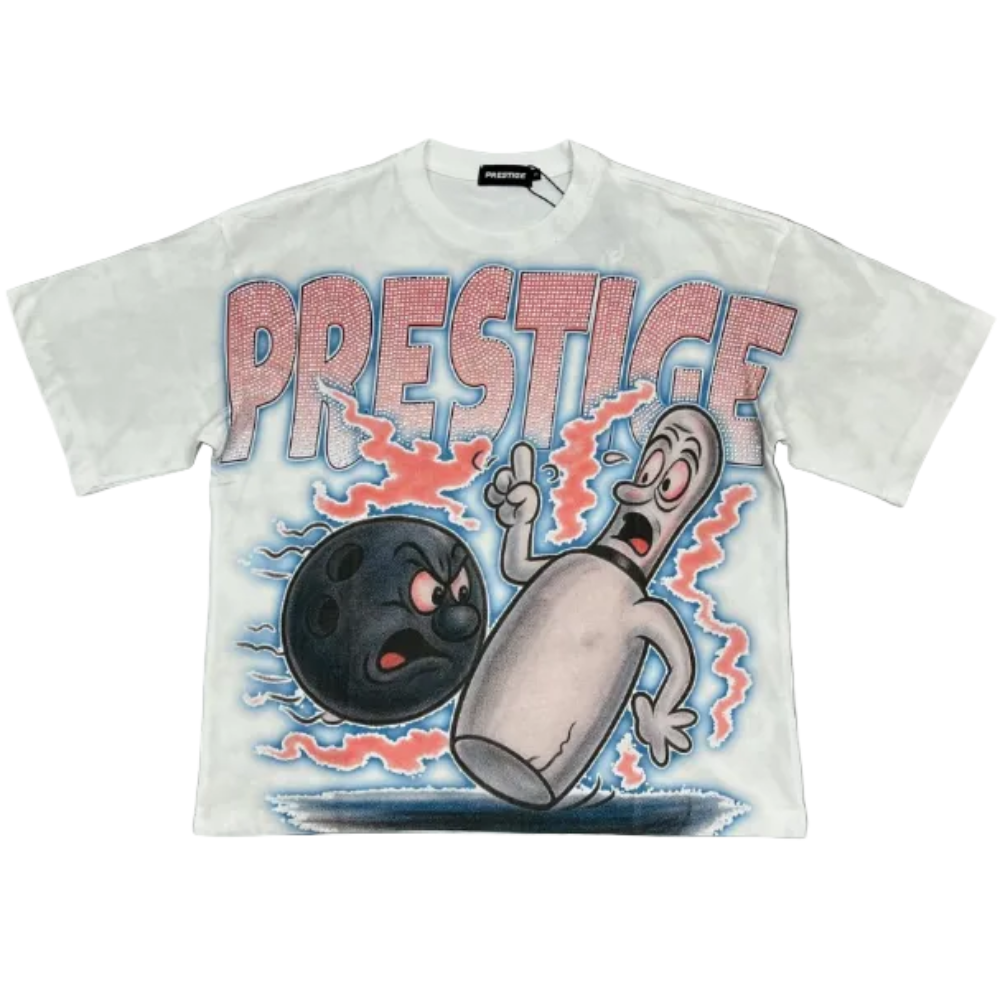 Prestige Bowling Ball T-Shirt White Style BowlB