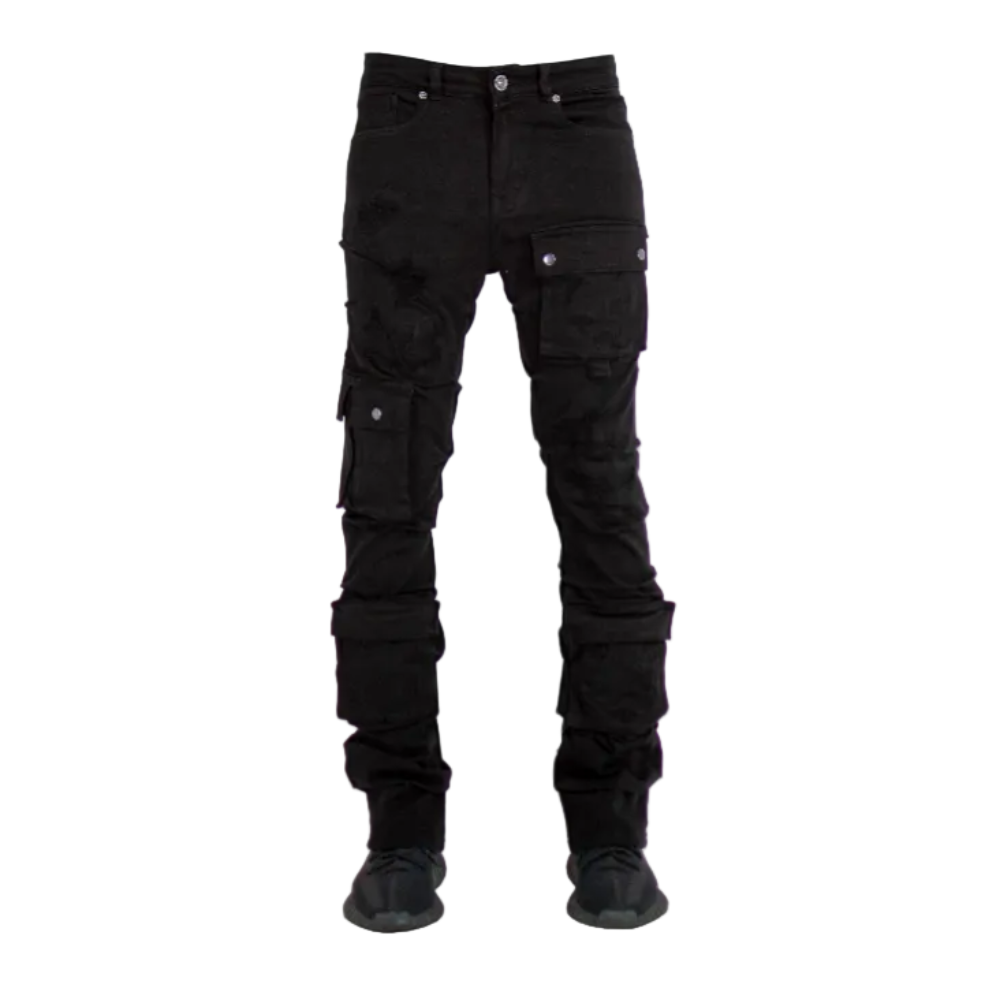 Focus Cargo Stacked Jeans Black Style 5226
