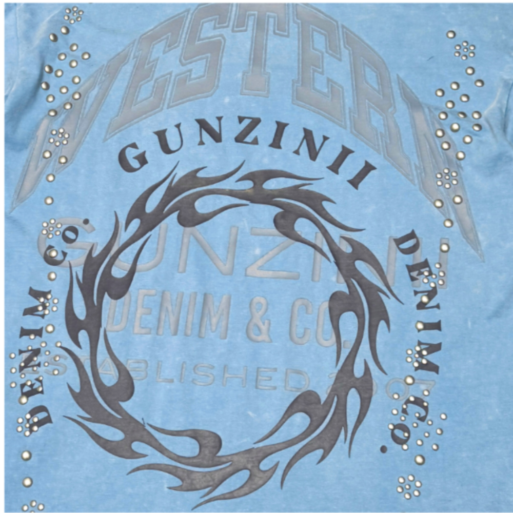 GUNZINII Short Sleeve Jogger Set Dusty Blue Style GZ749/GZ750DBL