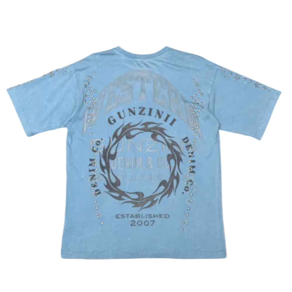 GUNZINII Short Sleeve Jogger Set Dusty Blue Style GZ749/GZ750DBL