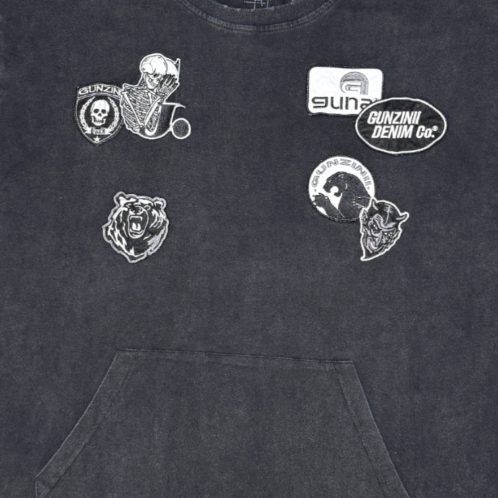 Gunzinii Patch Work Short Set Black Style GZ1009/GZ1010-BLK