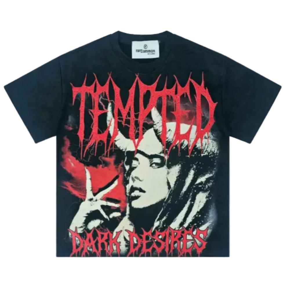Rare Common Tempted Dark Desire T-shirt Black Style RCTS-5047